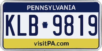 PA license plate KLB9819