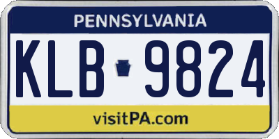 PA license plate KLB9824