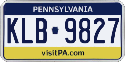 PA license plate KLB9827