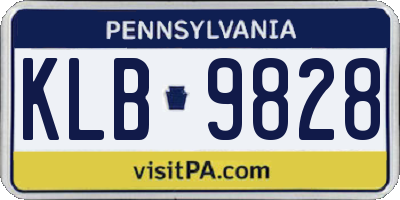 PA license plate KLB9828
