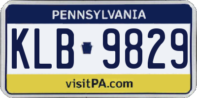 PA license plate KLB9829
