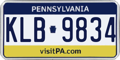 PA license plate KLB9834