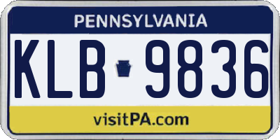 PA license plate KLB9836