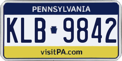 PA license plate KLB9842