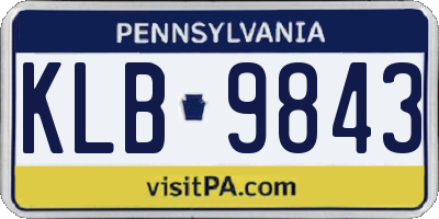 PA license plate KLB9843