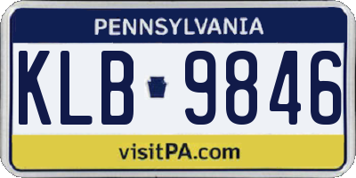 PA license plate KLB9846