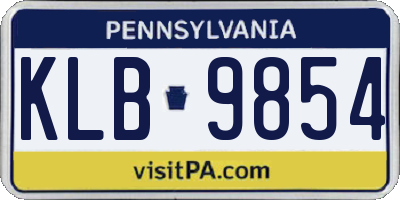 PA license plate KLB9854