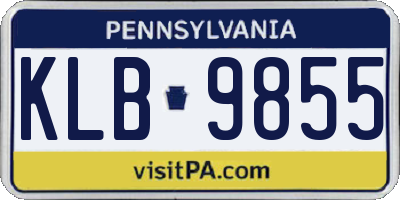 PA license plate KLB9855