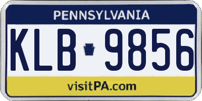 PA license plate KLB9856