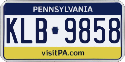 PA license plate KLB9858