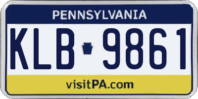 PA license plate KLB9861