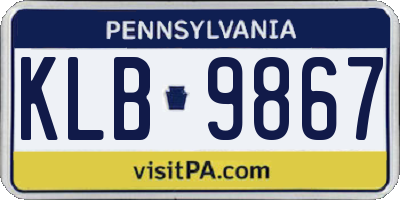 PA license plate KLB9867
