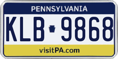 PA license plate KLB9868
