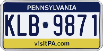 PA license plate KLB9871