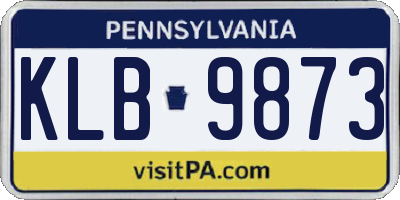 PA license plate KLB9873