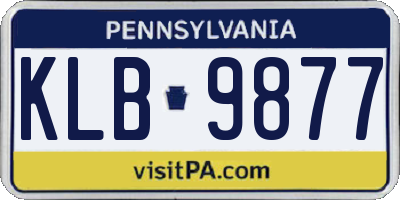 PA license plate KLB9877