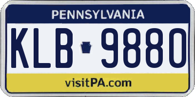 PA license plate KLB9880