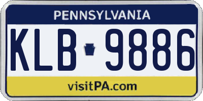 PA license plate KLB9886