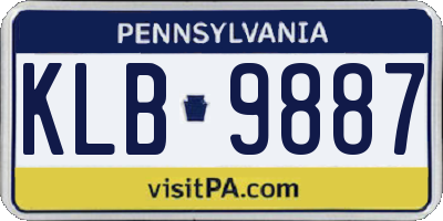 PA license plate KLB9887