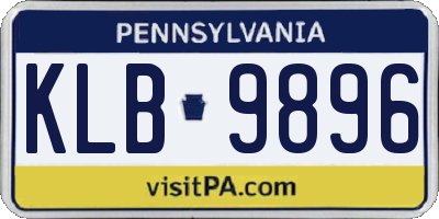 PA license plate KLB9896