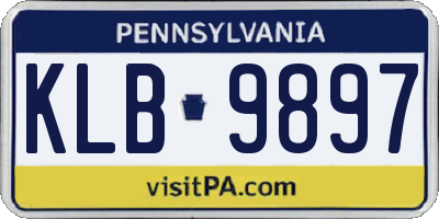 PA license plate KLB9897
