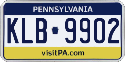 PA license plate KLB9902