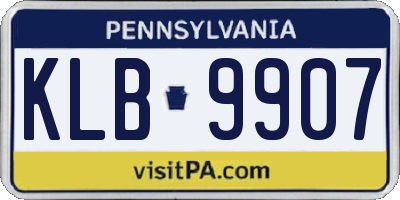 PA license plate KLB9907