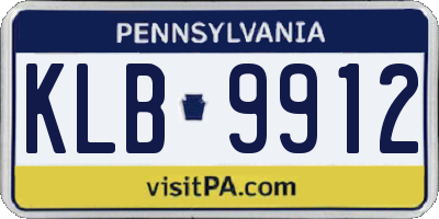 PA license plate KLB9912