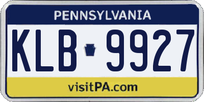 PA license plate KLB9927