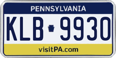 PA license plate KLB9930