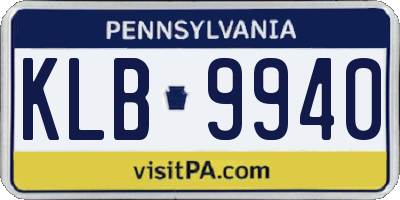 PA license plate KLB9940