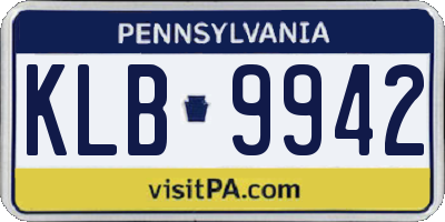 PA license plate KLB9942