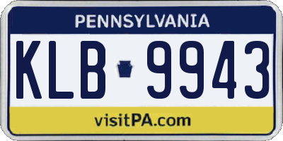 PA license plate KLB9943