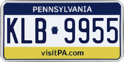 PA license plate KLB9955