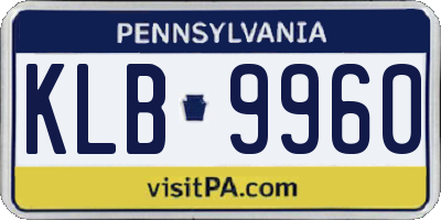 PA license plate KLB9960