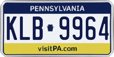 PA license plate KLB9964