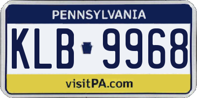 PA license plate KLB9968