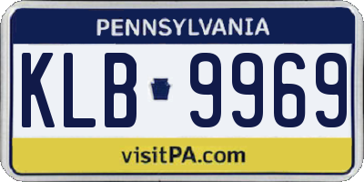 PA license plate KLB9969