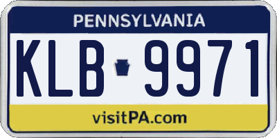 PA license plate KLB9971