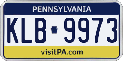 PA license plate KLB9973