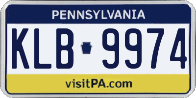 PA license plate KLB9974