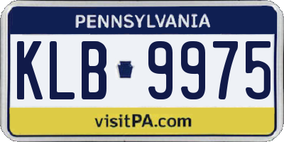 PA license plate KLB9975