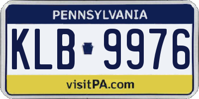 PA license plate KLB9976