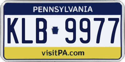 PA license plate KLB9977