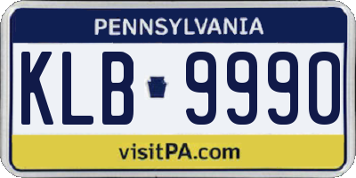 PA license plate KLB9990