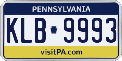 PA license plate KLB9993
