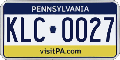 PA license plate KLC0027