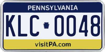 PA license plate KLC0048