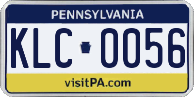 PA license plate KLC0056
