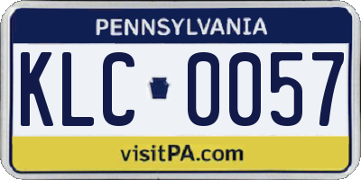 PA license plate KLC0057